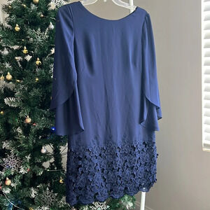 TAHARI Navy blue Floral Special occasion Dress size 2